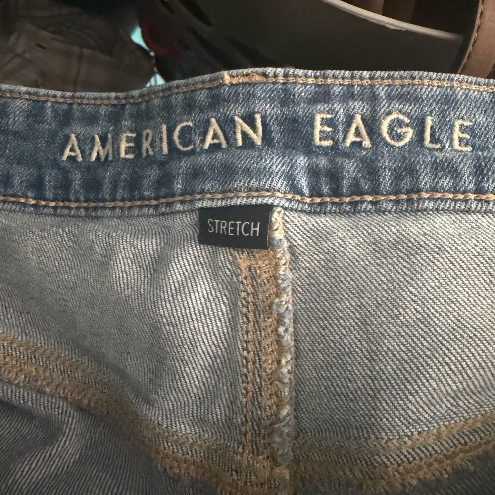 American Eagle Super High Rise Baggy Wide Leg Jeans Size 8 - Picture 7 of 9